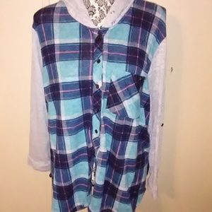 Rue21 Plaid Hoodie